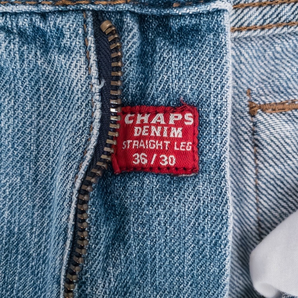 Chaps Denim Jeans Mens 36x30 Blue Straight Leg 100% Cotton Regular FITS 36x30 - Picture 9 of 16